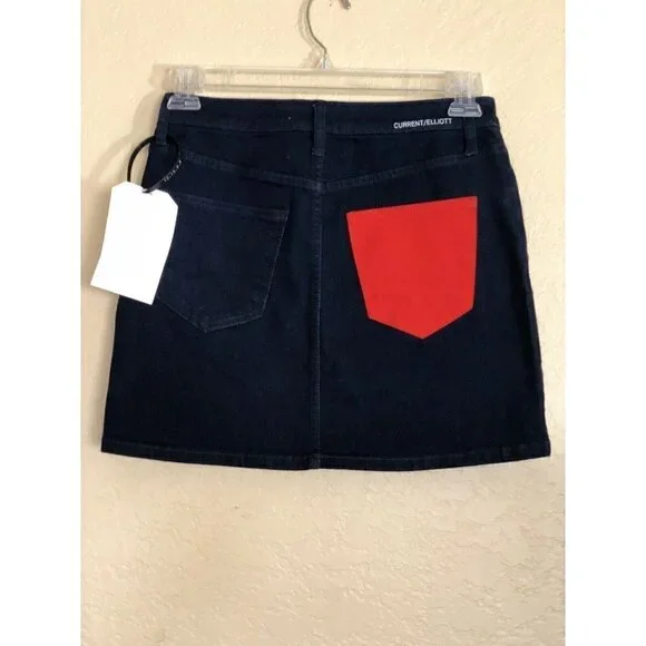 CURRENT/ELLIOTT Womens The Five-Pocket Denim Mini skirt Size 28 - Picture 3 of 12